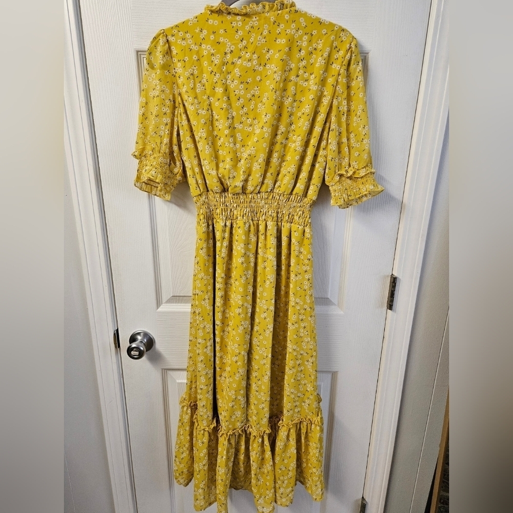 Ryan Michelle Yellow Flowy Floral Maxi Sundress - Picture 2 of 5
